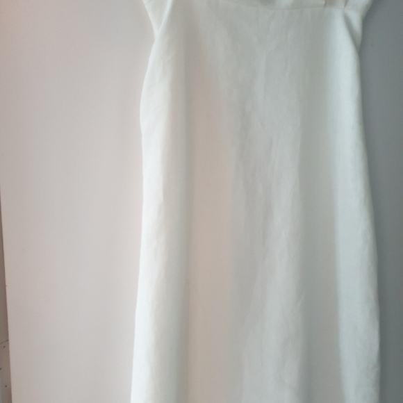 Theory white linen deep v easy dress - Picture 7 of 9